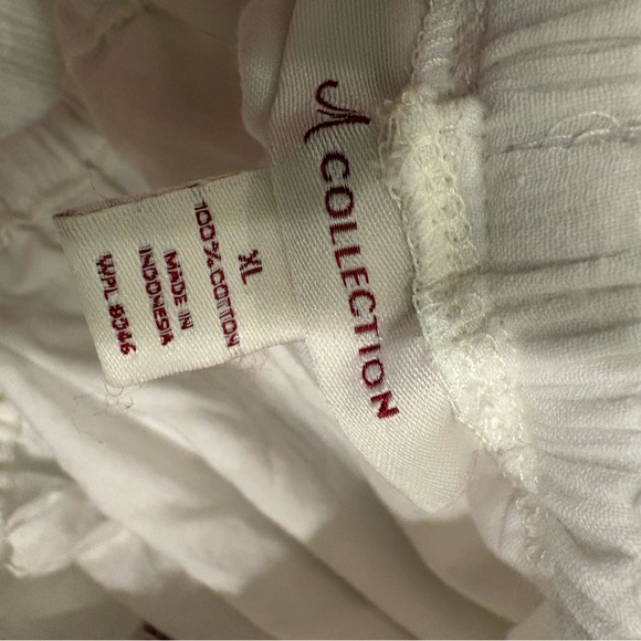 JM Collection White Embroidered A-Line Skirt size XL elastic waist - Picture 3 of 8